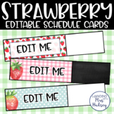 Editable Strawberry Schedule Cards