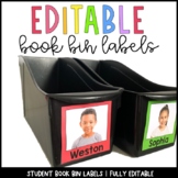Editable Student Book Bin Labels | Real Pictures