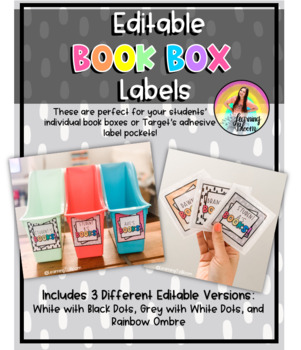 Preview of Editable Student Book Box Labels