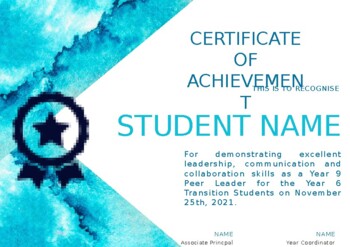 Preview of Editable Student Certificate of Achievement in PPT