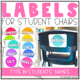 Editable Student Chair Labels | Rainbow Doodles Classroom Decor