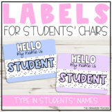 Editable Student Chair Labels | Spotty Pastel Rainbow Classroom Decor