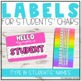 Editable Student Chair Labels | Spotty Rainbow Classroom Decor