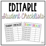 Editable Student Checklists