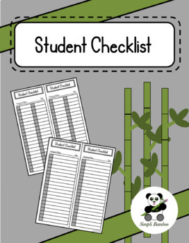 Preview of Editable Student Checklists and Task List