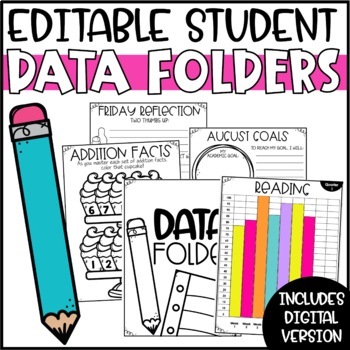 Preview of Editable Student Data Binder or Folder | Digital Student Tracking Sheets Google