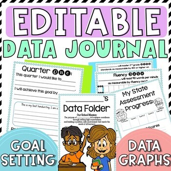 Preview of Editable Student Data Journal | Goal Setting Data Folder