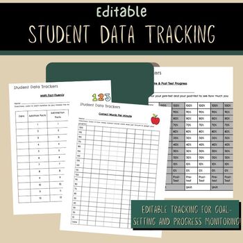 Preview of Editable Student Data Tracker for Math, Reading, and More!