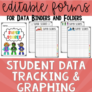 Preview of Editable Student Data Tracking Binders - Super Scores