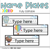 Editable Student Desk Name Plate Classroom Decor Hot Air B