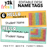 Editable Student Desk Name Plates with Math and Alphabet R