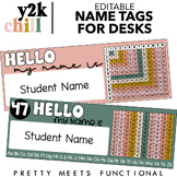 Editable Student Desk Name Plates with Math and Alphabet R