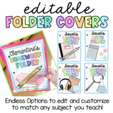 Editable Student Folder Covers | Math, Science, Reading, H