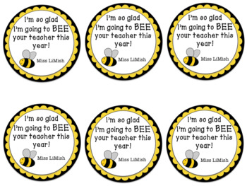 Back to School Bee Gift Tag  So excited you're going to BEE