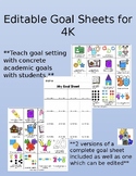 Editable Student Goal Sheet - 4K (Pre-K) Academic Goals