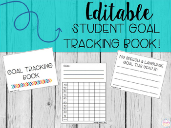 Preview of Editable Student Goal Tracking Book