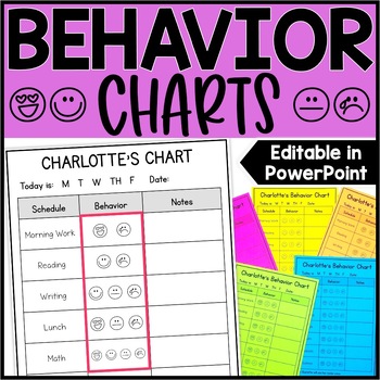 Preview of Editable Student Individual Behavior Chart Special Education