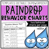 Editable Student Individual Behavior Chart - Raindrop