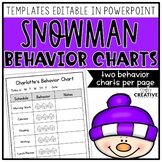 Editable Student Individual Behavior Chart - Snowman