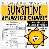 Editable Student Individual Behavior Chart - Sunshine