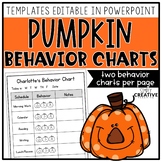 Editable Student Individual Behavior Chart - Pumpkin