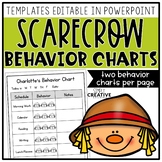 Editable Student Individual Behavior Chart - Scarecrow