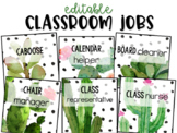 Editable Student Jobs - Succulent - Cactus - Decor