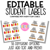 Editable Student Labels Compatible with Avery 5264 Labels