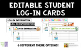 Editable Student Login Cards