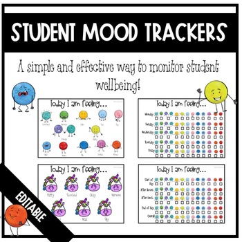 Preview of Editable Student Mood Tracker - Back To School