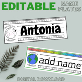 Editable Student Name Plate | Printable Desk Name Tags | E