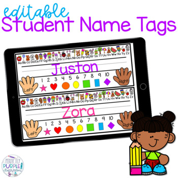 Preview of Editable Student Name Tags
