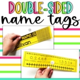Editable Student Name Tags Desk Plates with Math Reference