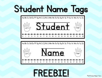 Preview of Editable Student Name Tags - FREEBIE!