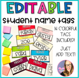 Editable Student Name Tags - Rainbow Theme