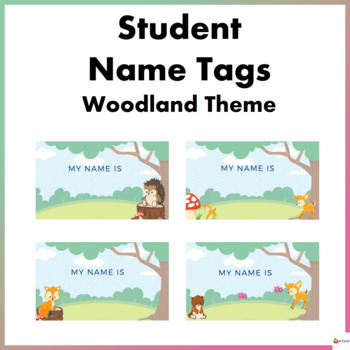editable student name tags woodland theme by a plus learning tpt
