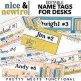 Editable Student Name Tags for Desks with Alphabet and Mat