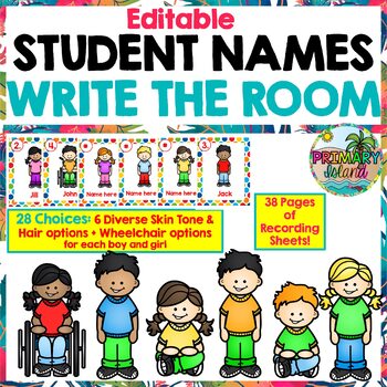 Preview of Editable Student Names Write the Room Activity