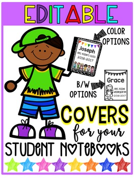 Preview of Editable Student Notebook Covers