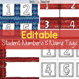 Editable Student Numbers and Name Tags