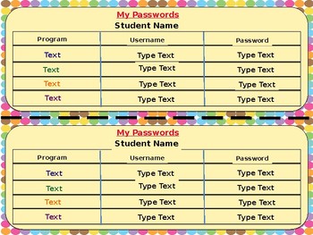 Free Editable Password Template from ecdn.teacherspayteachers.com