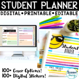 Editable Student Planner - Student Binder Google Drive Dig