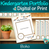 Editable Student Portfolio for Kindergarten Digital or Pri