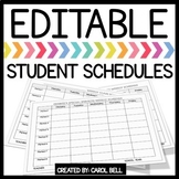 Editable Student Schedules Class and Special Services