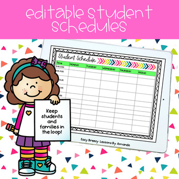 Preview of Editable Student Schedules