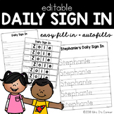 Editable Student Sign in Sheet