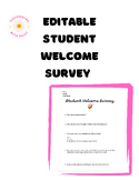 Editable Student Welcome Survey - strengths, passions, and