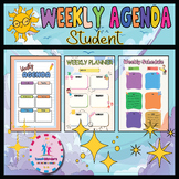 Editable Student weekly Agenda  | Weekly planner with wate