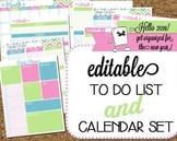 Stylish Editable To Do List & Calendar Set