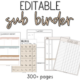 Editable Sub Binder | Neutral Printable Templates | Substi